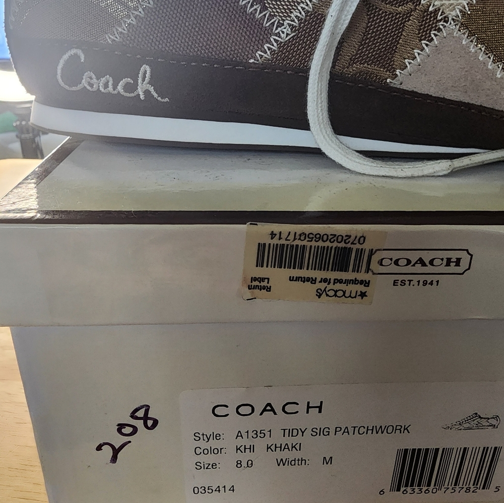 NEW IN BOX COACH TIDY SIG PATCHWORK TENNIS SHOES SIZE 8 - Picture 4 of 6